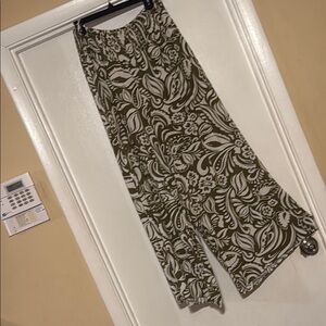 Philosophy Olive and White Wide Leg Pants